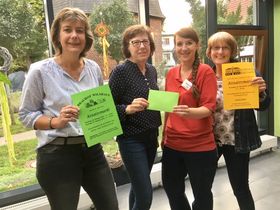 Ute Chmielewski, Rita Hüermann, Nadine Ley vom Hospiz und Angelika Füchtenschneider 