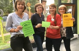 Ute Chmielewski, Rita Hüermann, Nadine Ley vom Hospiz und Angelika Füchtenschneider 